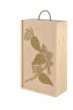 Wooden wine box for two bottles with decor (36 X 20.5 X 10.5 CM)